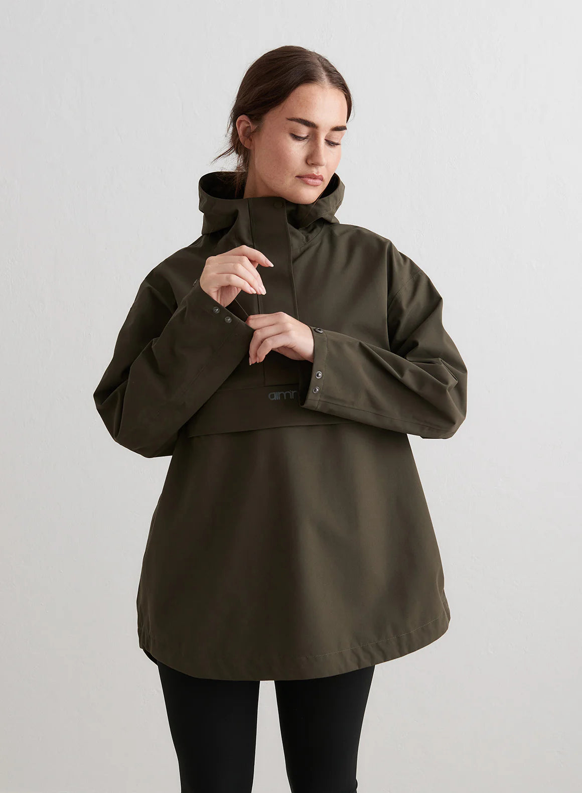 KHAKI WATERPROOF OVERSIZED ANORAK