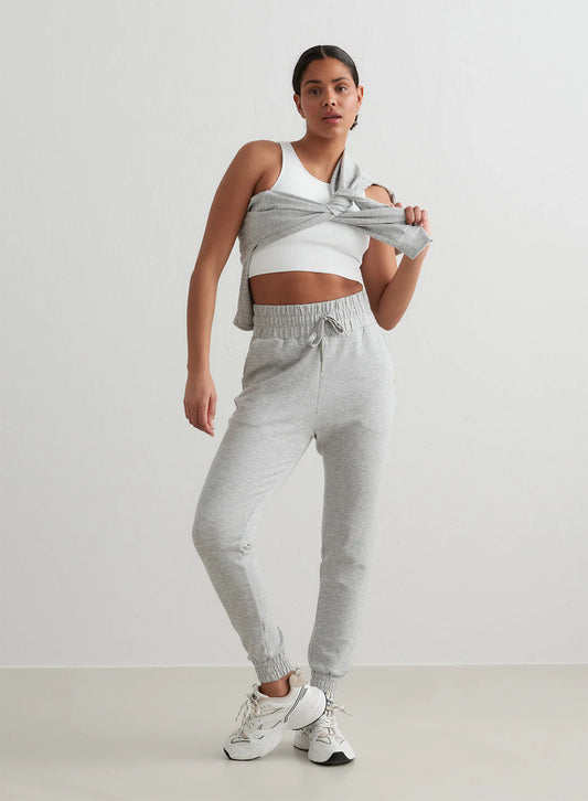 LIGHT GREY MELANGE COMFY SWEATPANTS