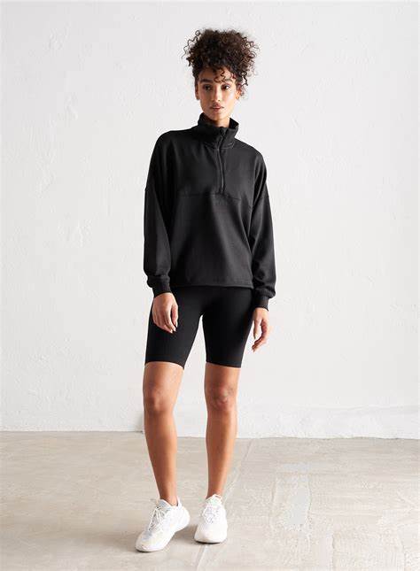 Aimn Comfy Half Zip Black