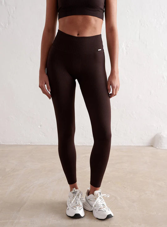 CACAO RIBBED SEAMLESS TIGHTS